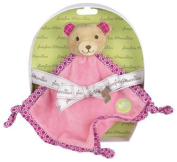 Knuffeldoekje beer Pioupiou roze sterren
