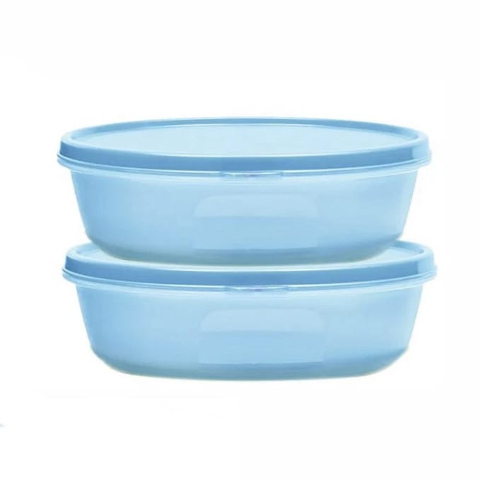 Tupperware 2 Ruimtekommen 1 l lichtblauw | Ruimtekom Bewaarkom Vershoudbakje blauw