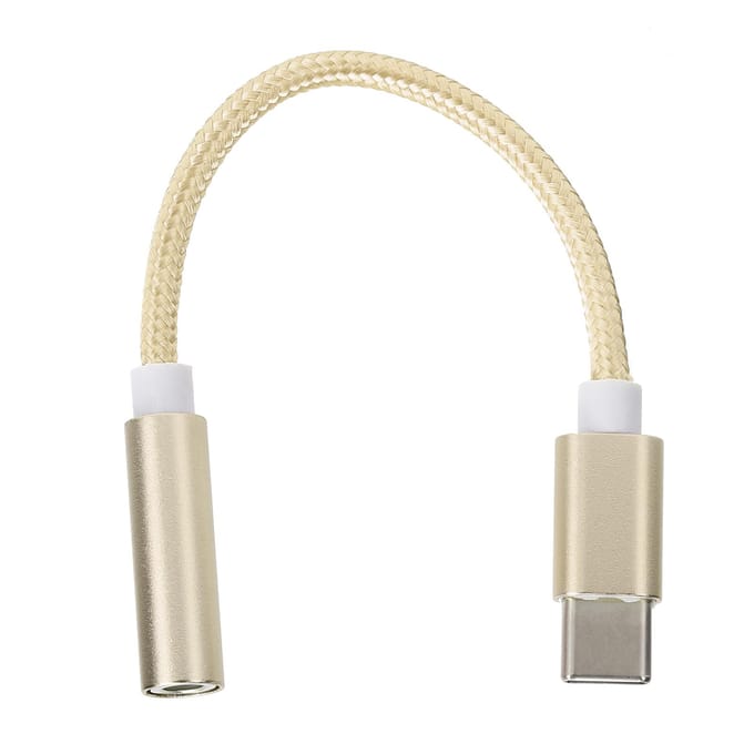 Type C naar 3.5MM Aux o Adapter Gevlochten o Headset Adapter voor Letv  XiaomiGeel geel