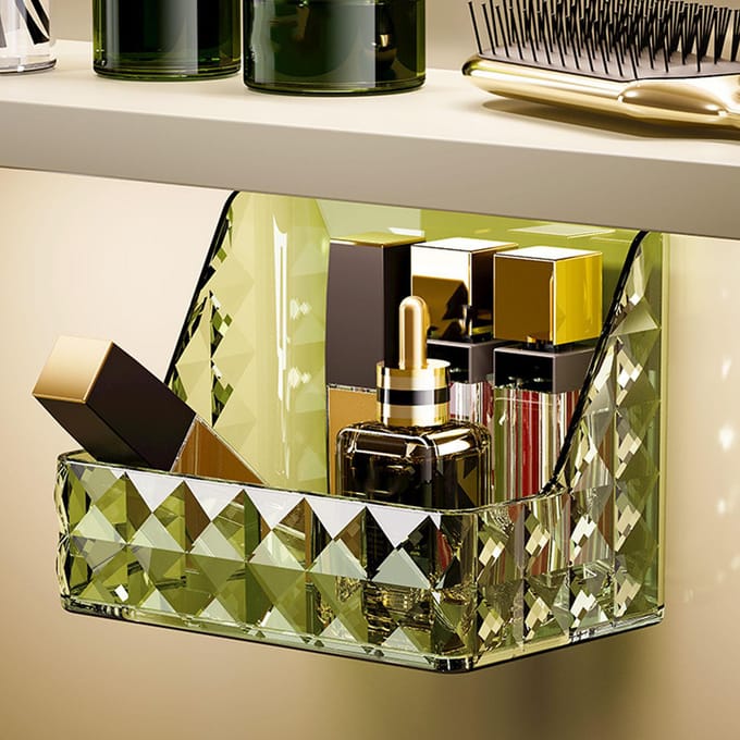 Make-up Organizer Plastic Wandmontage Cosmetica Display Case voor Kwasten Oogschaduw Paletten white