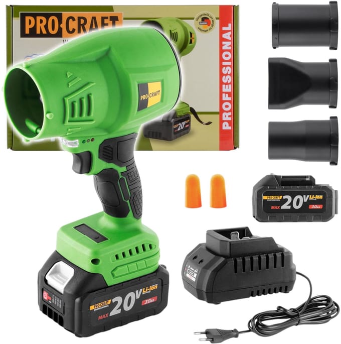 Procraft PB18 accu-bladblazer 20 V + 1x accu 3,0 Ah + oplader