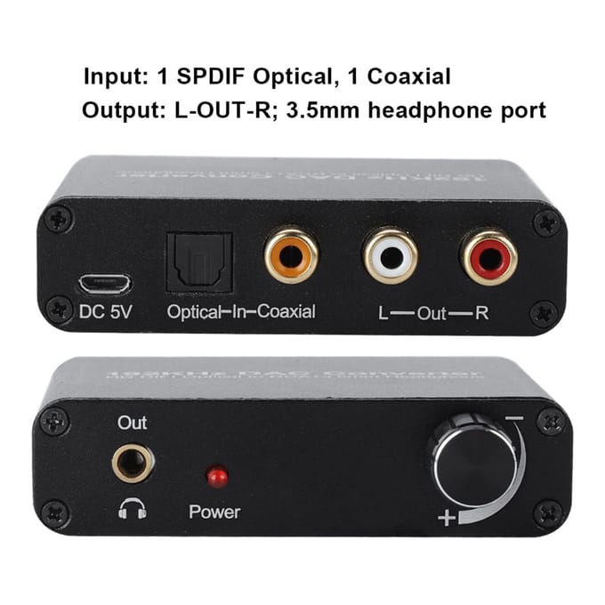 Convertisseur Numérique 5.1 HD Optique Coaxial Toslink Analogique Décodeur Numérique o