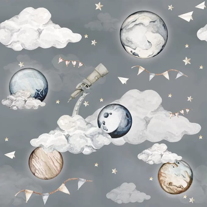Baby behang Dekornik Magic Planets