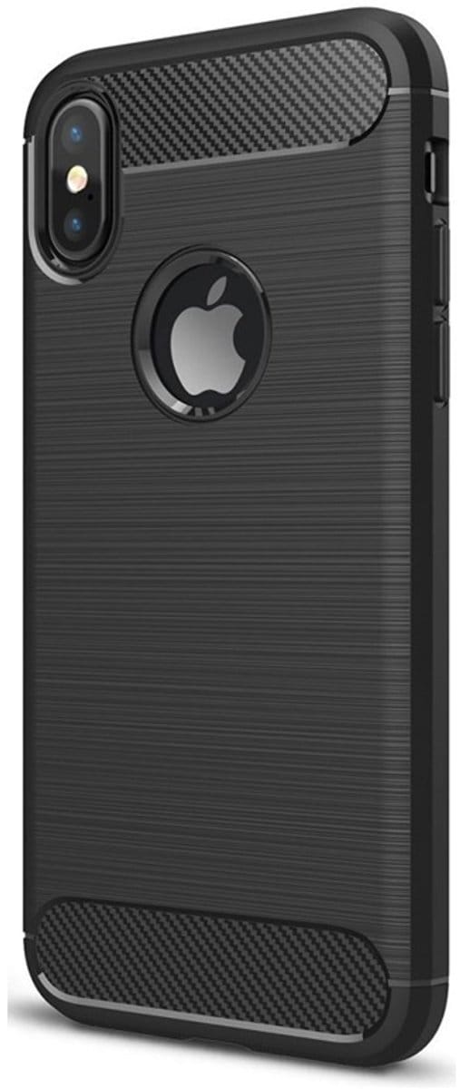 Mobiq Carbon Look Hoesje geschikt voor iPhone XS Max - Flexibele TPU Case