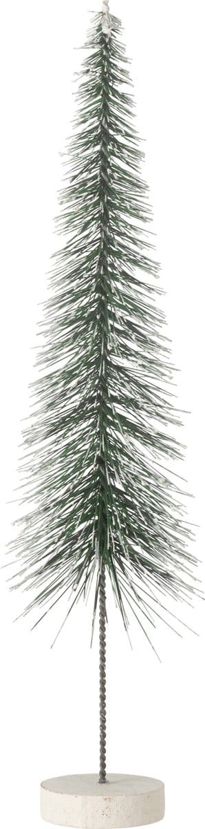 J-Line decoratie Kerstboom sneeuw - kunststof - groen - small
