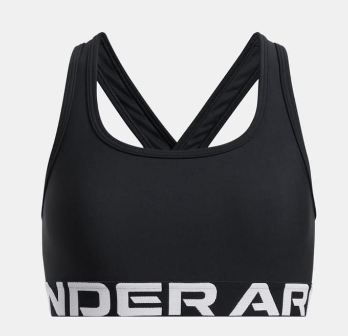 Under Armour G Crossback Bra-BLK Meisjes Sportbeha - Zwart - Wit