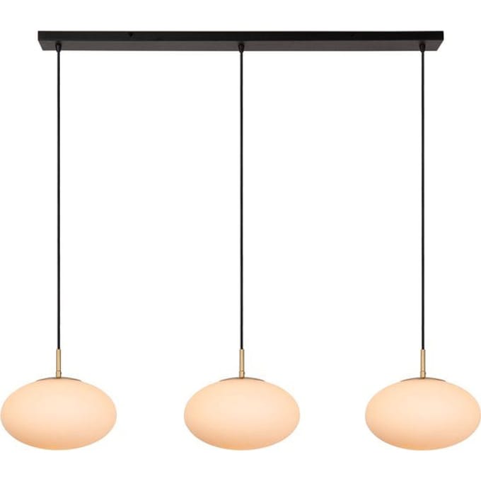 Lucide Elysee hanglamp 3x E27 opaal glas – messing accenten – 130 x 30 x 150 cm