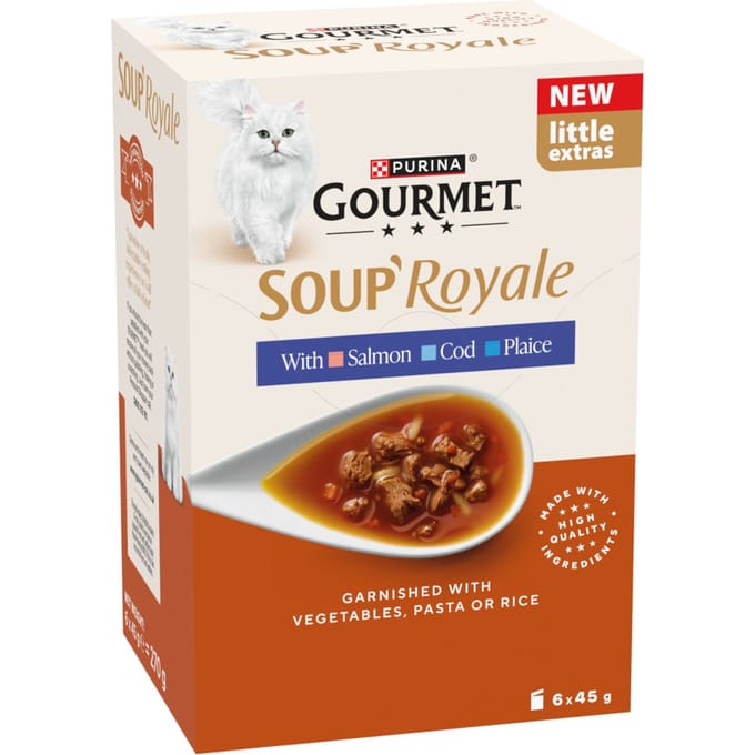 Megapack 24x45g Gourmet Soup Royale Visselectie nat kattenvoer