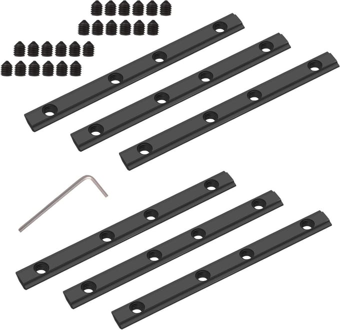 Verbindingsstukken Aluminium Profiel - Rechte Connectoren - Constructies Bouwen - Robuuste Aluminium Constructie - 6 Stuks - Zwart