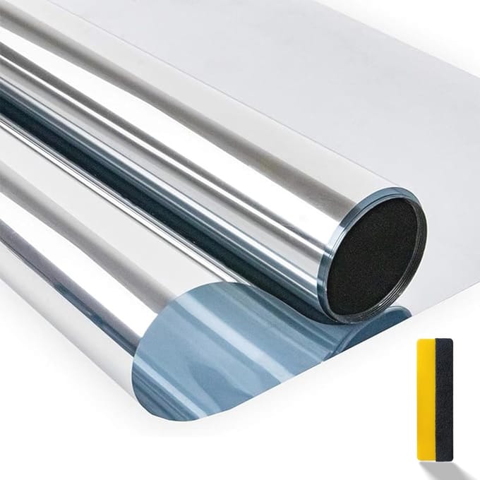 Zonwerende Spiegelfolie voor Ramen 75 x 200 cm – Zelfklevend & UV-Bescherming