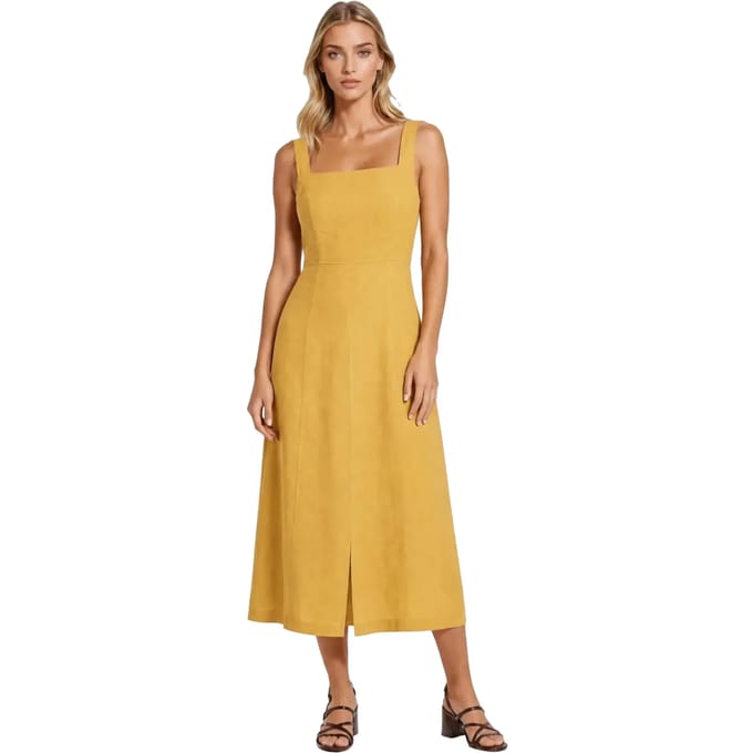 Vierkante Hals Jurk Dames Haris Cotton