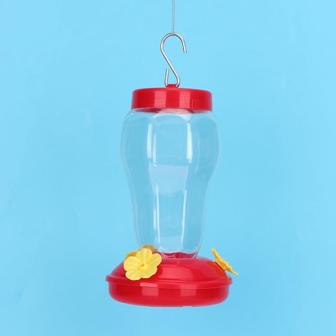 Plastic Buiten Bloemen Kolibrie Waterbak Vogel Voederbak voor TuinRood white
