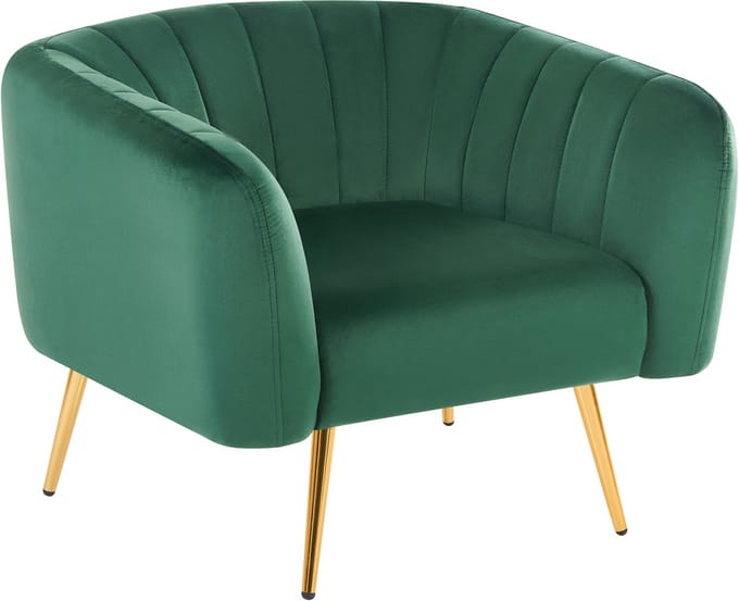 LACONIA - Fauteuil - Donkergroen - Fluweel