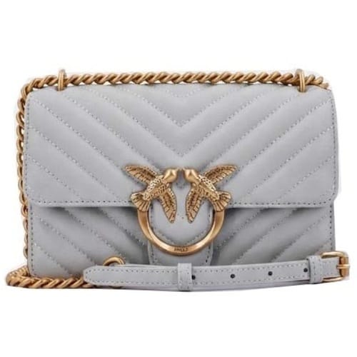PINKO Love One Schoudertas Leer 21 cm - Dames - grigio gold