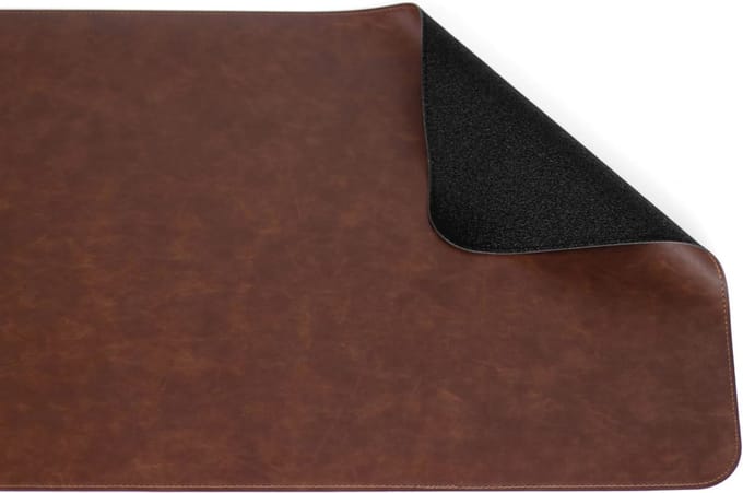Luxe Bureauonderlegger van Kunstleer - Bureauorganizer - 80 x 40 cm - Cognac - Kantooraccessoires