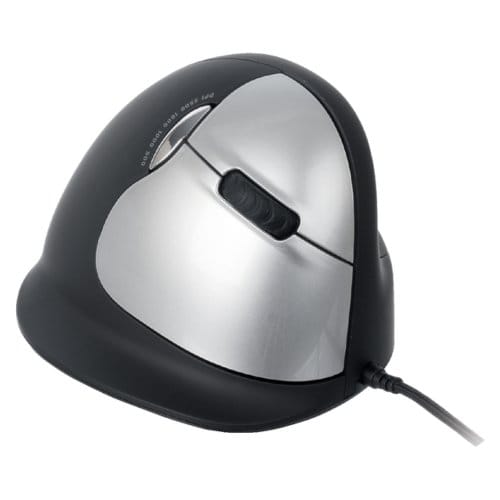 R-GO Tools RGOHELA Ergonomische muis USB Optisch Zwart, Zilver 4 Toetsen 3500 dpi Ergonomisch