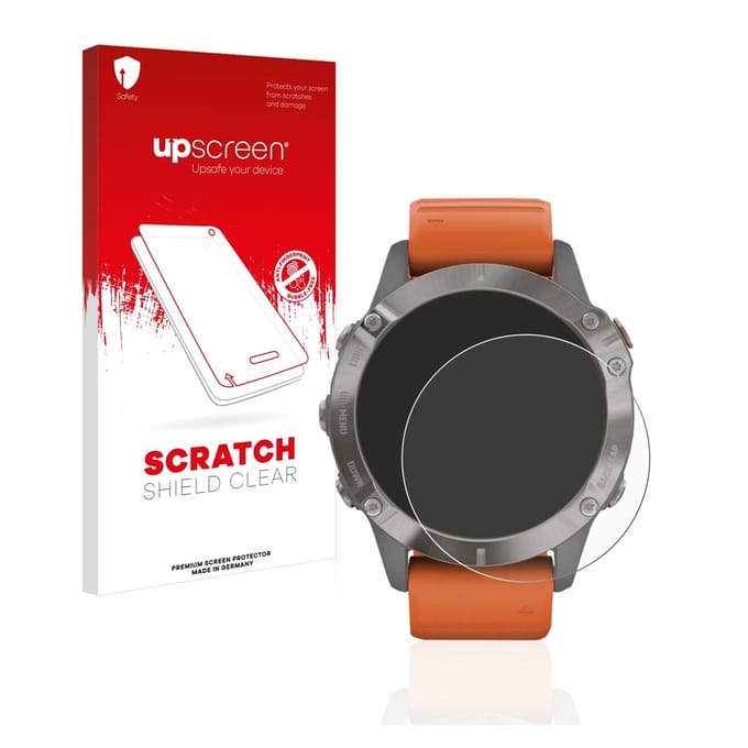 upscreen - Screenprotector voor Garmin Fenix 6 / 6 Pro / 6 Pro Solar - Folie Beschermfolie transparant
