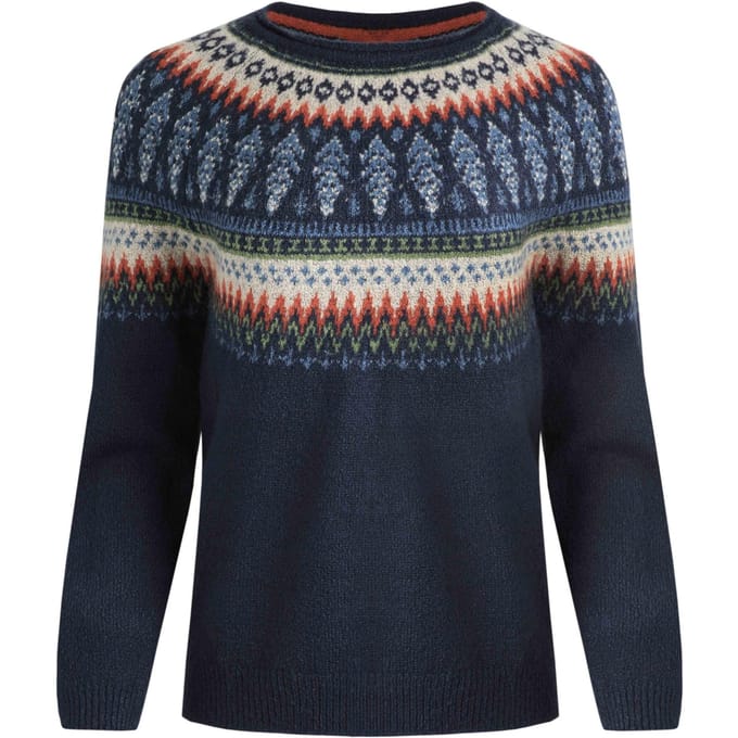 Weird Fish Dames/Dames Lowell Fair Isle Eco Vriendelijke Trui (Marine)