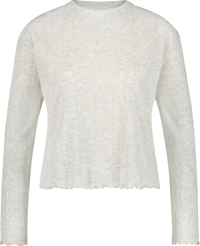 Hunkemöller Dames Nachtmode Pyjama top Pointelle - Beige - maat 2XL