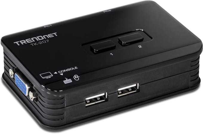 2-Poorts USB KVM Switch met Kabelset voor Apparaatbewaking en Autoscan