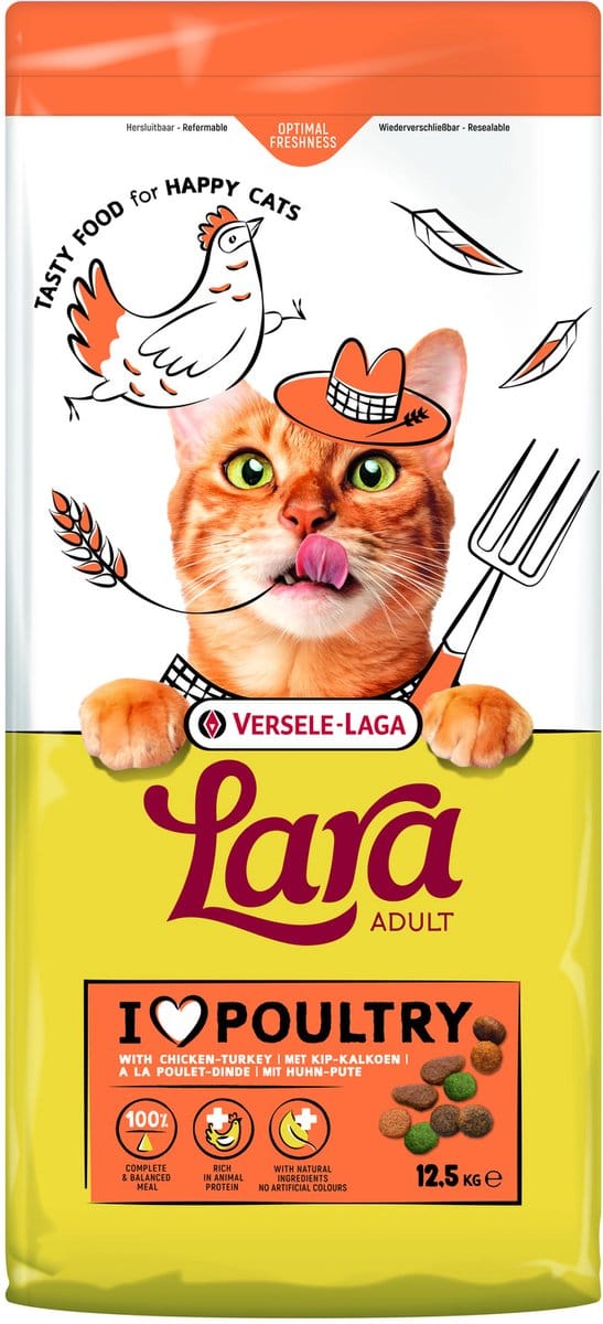 VERSELE-LAGA Lara Chicken with turkey - droog kattenvoer - 12,5kg