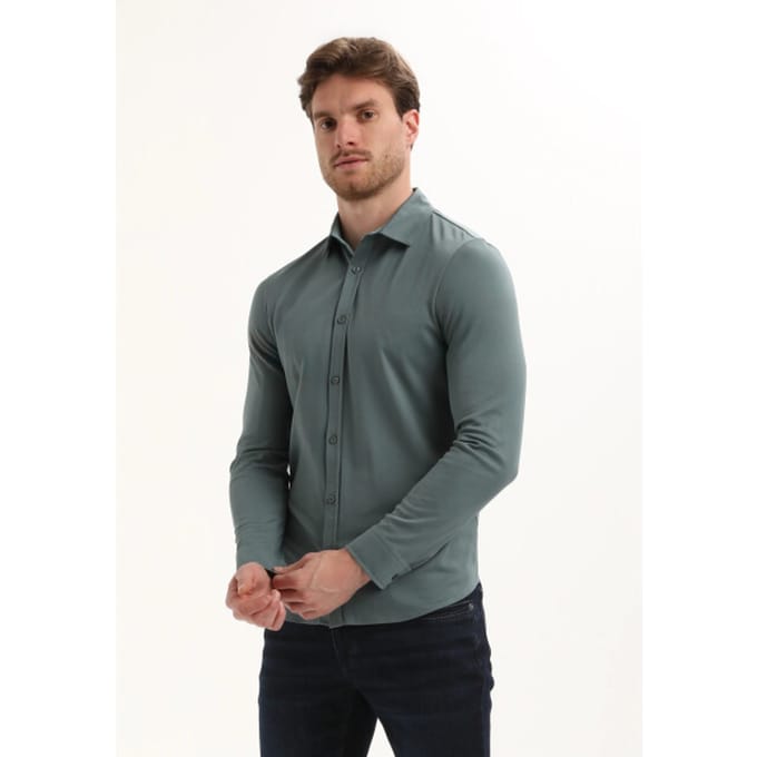 Gabbiano - Heren Overhemd - Tone - 333510 - 5703 Teal Blue
