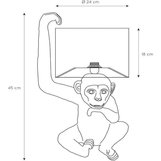 Lucide EXTRAVAGANZA CHIMP - Tafellamp - Ø 30 cm - 1xE14 - Zwart