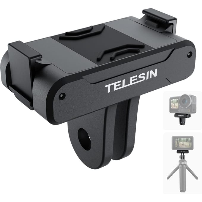 TELESIN OA-TPM-T04 Magnetische Snelkoppelingsbevestiging voor Actiecamera Metalen Camerabevestiging met Sport zwart