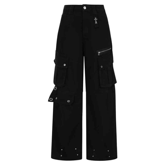 Banned - Everly Broek rechte pijpen - M - Zwart
