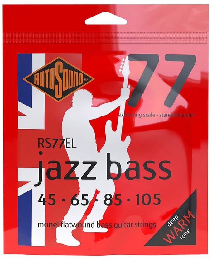Rotosound RS77EL Jazz Bass 77 Snarenset Basgitaar Monel Flatwound Extra Long Scale (045-105)