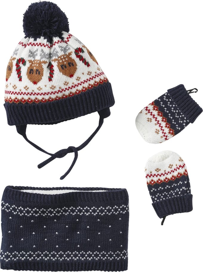 Vertbaudet Kerstcadeauset "Rendier" voor babyjongens - muts + sjaal + wanten