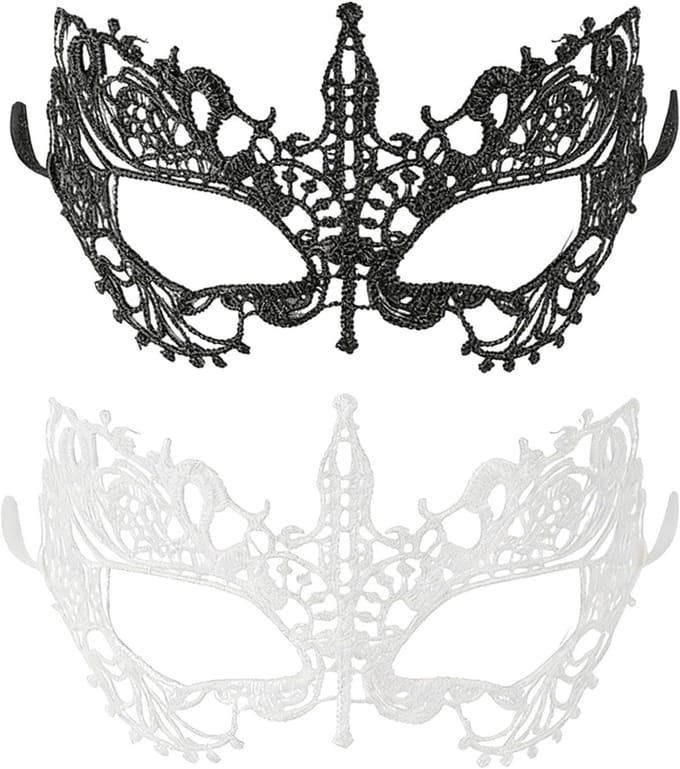 Solidchoice - Set van 2 Venetiaanse Lace Maskers voor Feestjes en Carnavals