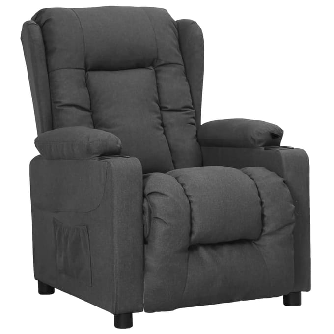 vidaXL - Fauteuil - verstelbaar - stof - donkergrijs