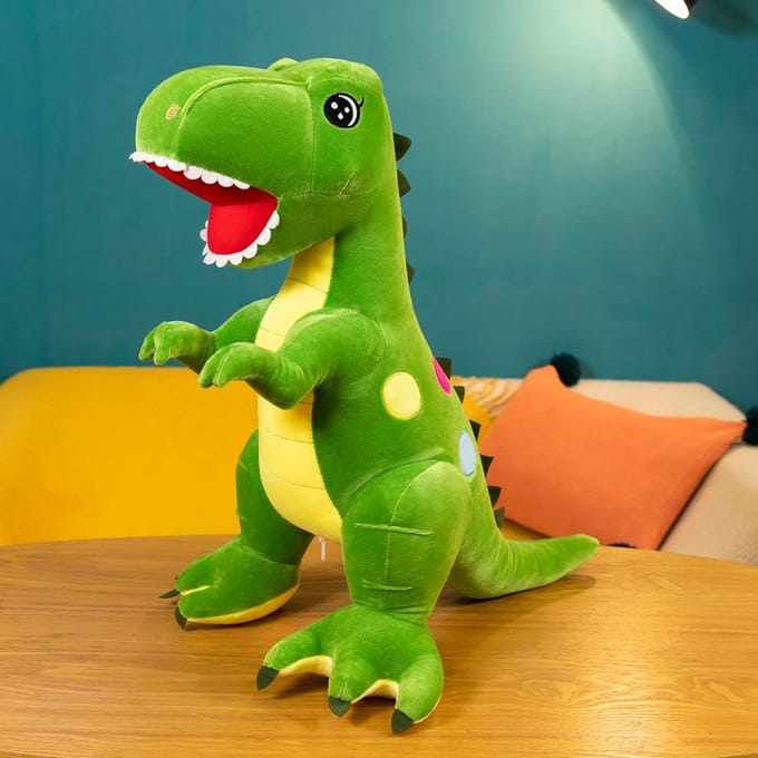 Grande poupée Tyrannosaurus Rex, jouet en peluche simulé de dinosaure, cadeau d'anniversaire pour garçon, poupée pour enfants 100cm green
