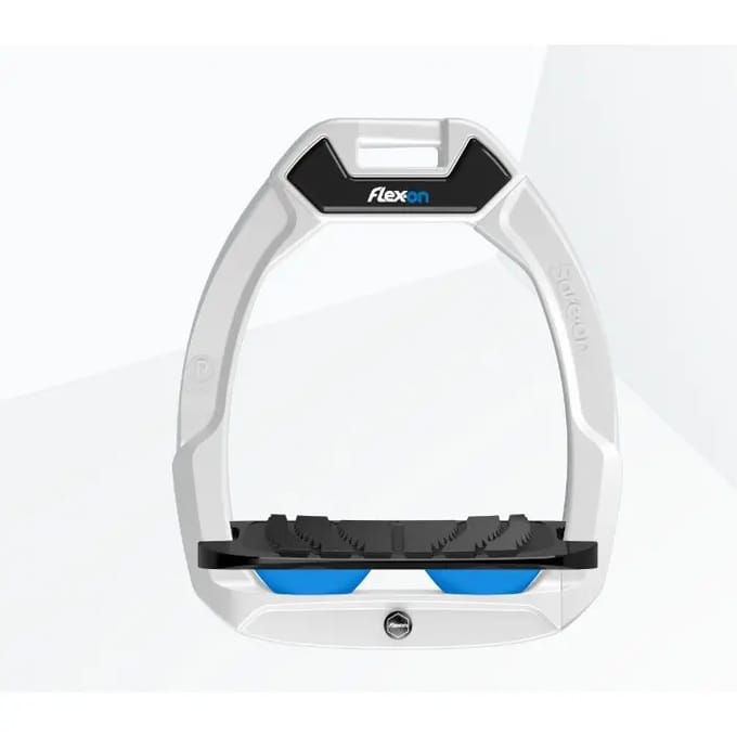 Veiligheidsstijgbeugels Rijdend Verlaagd Grip Wit/Zwart/Blauw Flex-On Safe-On