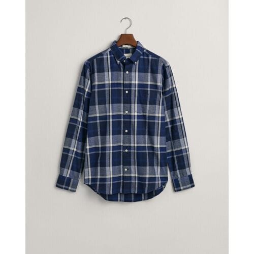 Gant Overhemd Jaspé Check Button Down Marine / male