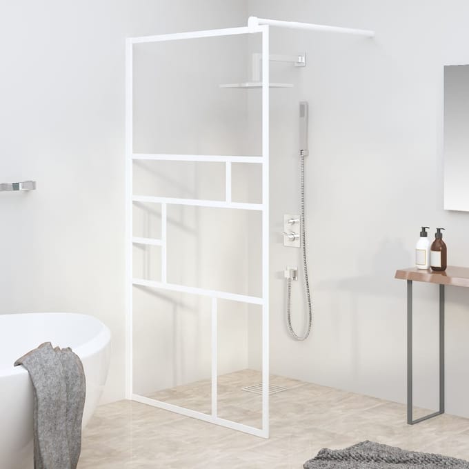 vidaXL - Inloopdouchewand - 100x195 - cm - ESG-glas - wit
