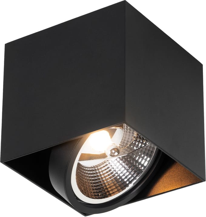 QAZQA Design spot zwart vierkant AR111 - Box