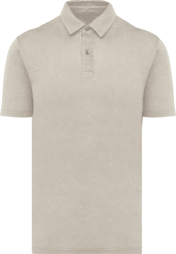 Spasso Linnen herenpolo SP217 - Linen Sand - M
