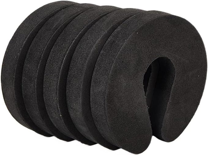 Deurstopper Schuim - Deur Buffer - Vingerbescherming - Antislip Ontwerp - 100 x 100 x 10 mm - Zwart