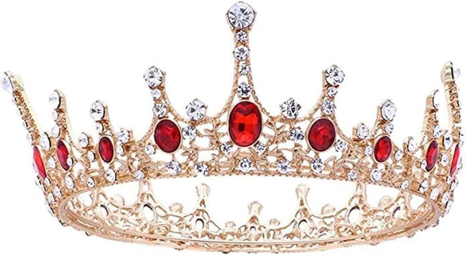 Elegante Rode Strass Kroon voor Bruiloften en Feesten