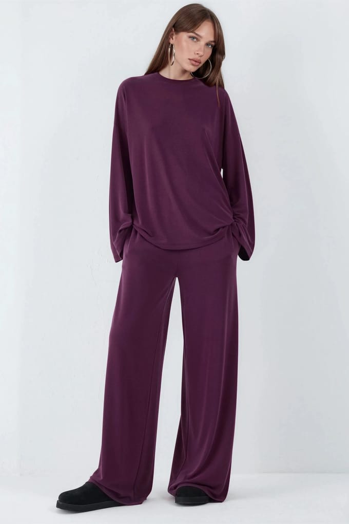 Ontspannen Pasvorm Crew Neck Lange Mouwen Blouse