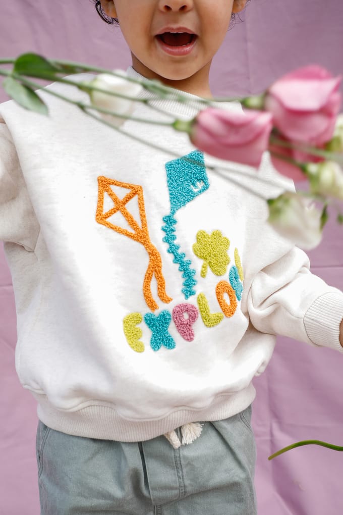 Louise Misha Sweatshirt Heather Cream Größe: 9M | Strickjacken Outlet | kids | Weiß