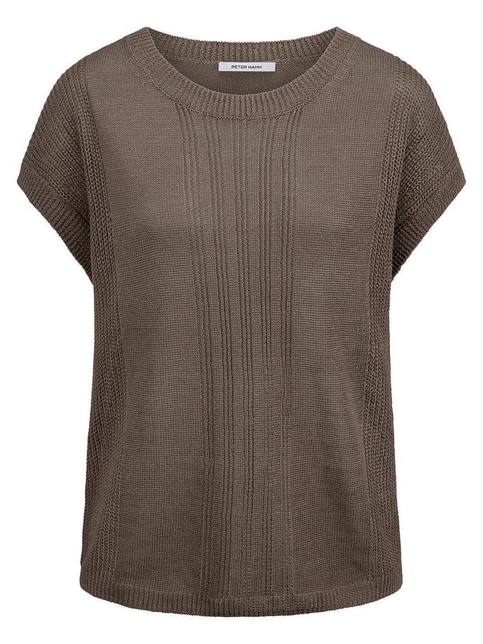 Tricottop 100% linnen Van Peter Hahn beige