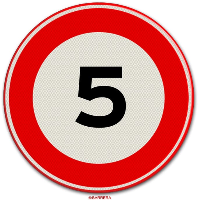 Maximum snelheid 5 km | Verkeersbord A01-05 - Ø 60 (Binnen bebouwde kom)