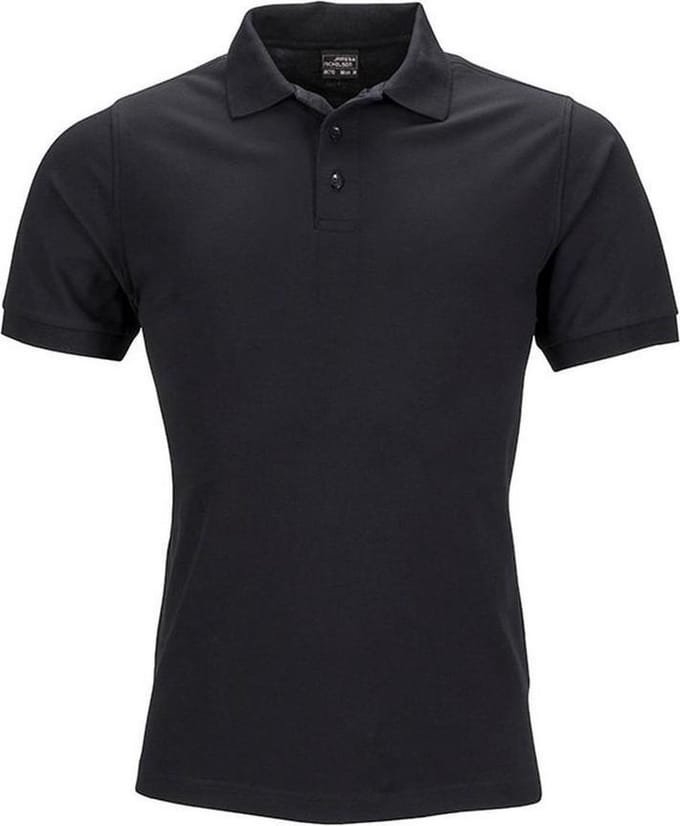 James and Nicholson Heren Elastisch Piqué Poloshirt (Zwart)
