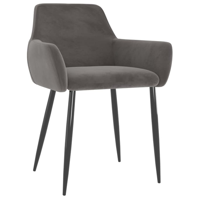 vidaXL Eetkamerstoelen 6 st fluweel donkergrijs
