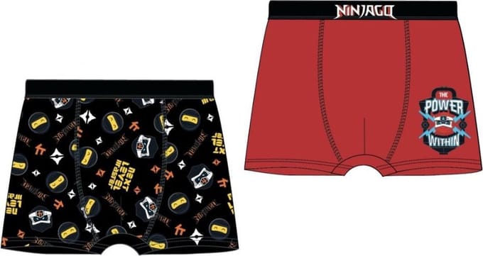 2 Pack Boxershorts - Lego Ninjago - rood - zwart - Maat 128 / 8 jaar