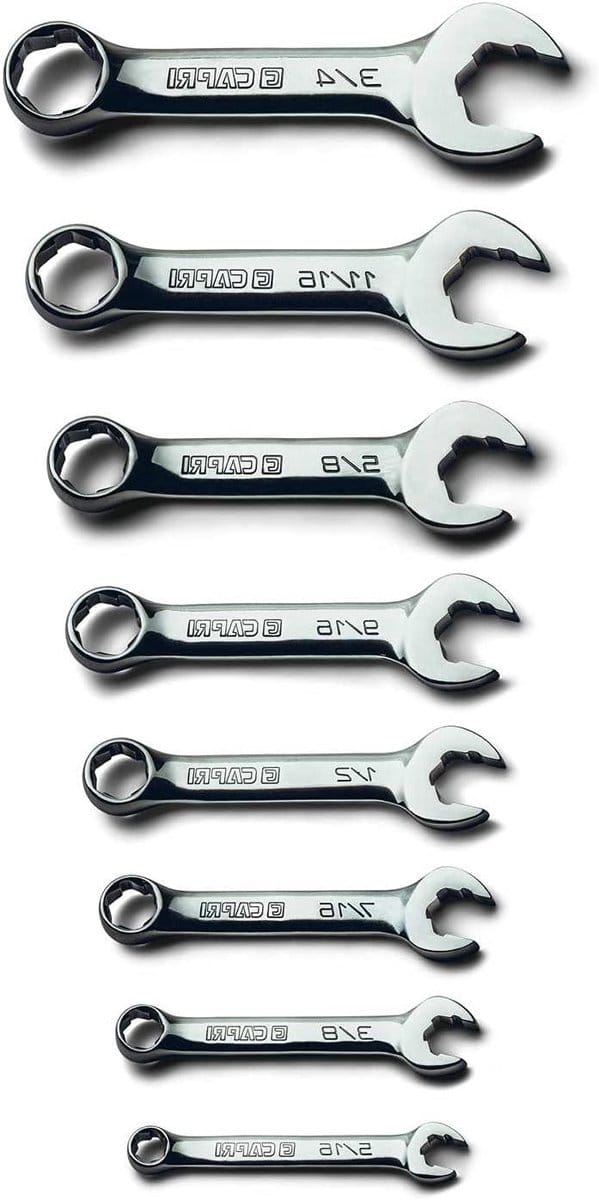 Ringsteeksleutelset - Combinatiesleutelset - Bouten Losdraaien - WaveDrive Pro Grip - 8-delig SAE - Zilver
