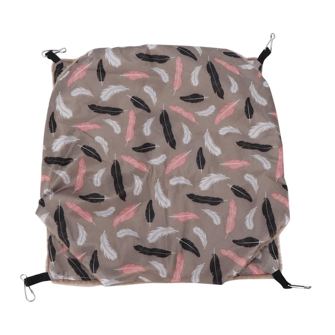Petit Animal Hamac Double Couche Doux et Confortable Hamster Suspendu Lit Chaud avec Métal Fixé S gray